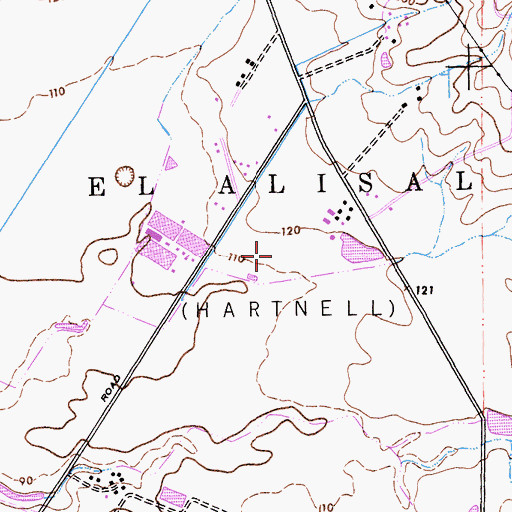 Topographic Map of El Alisal, CA