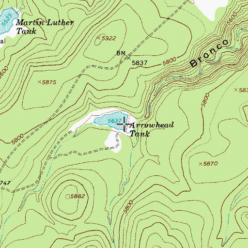 Topographic Map of Arrow Head Dam, AZ