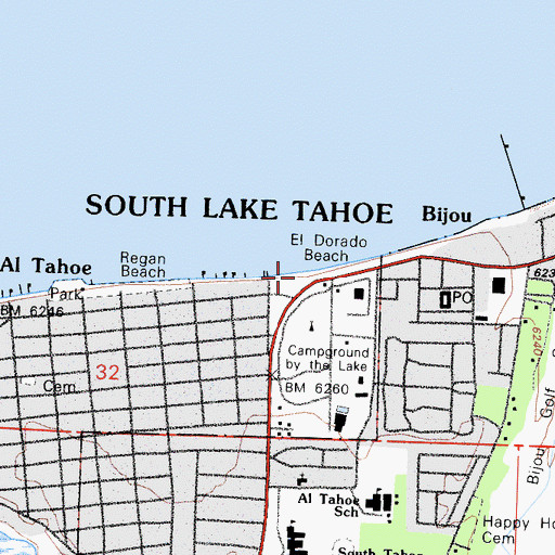 Topographic Map of El Dorado Beach, CA