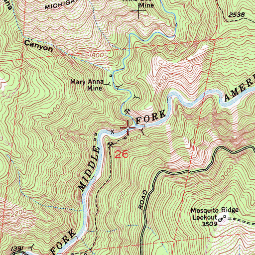 Topographic Map of El Dorado Canyon, CA