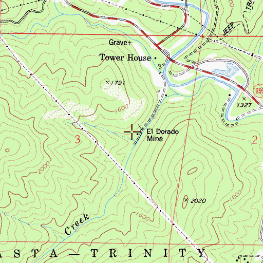Topographic Map of El Dorado Mine, CA