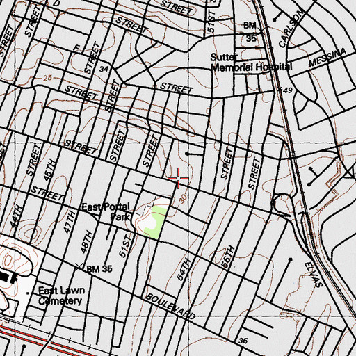 Topographic Map of El Dorado School (historical), CA
