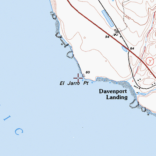 Topographic Map of El Jarro Point, CA