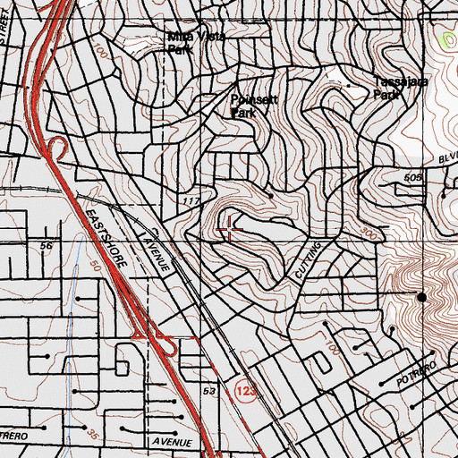 Topographic Map of Prospect School, CA