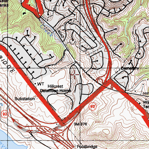 Topographic Map of El Portal del Sol School, CA
