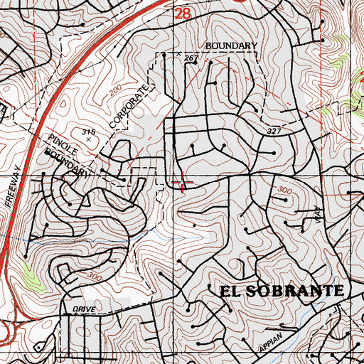 Topographic Map of El Sobrante Elementary School, CA