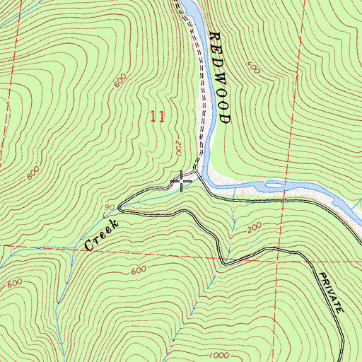 Topographic Map of Elam Creek, CA