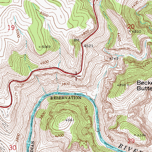 Topographic Map of Beckers Butte Roadside Table, AZ