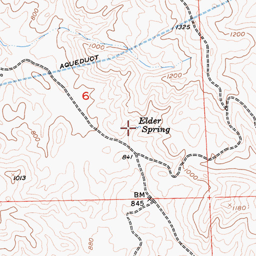 Topographic Map of Elder Spring, CA