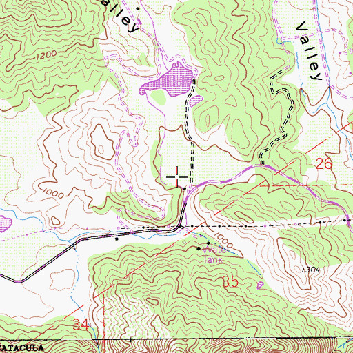 Topographic Map of Elder Valley, CA