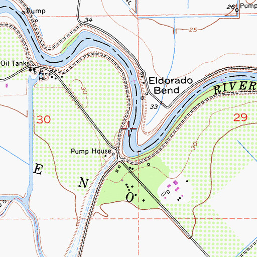 Topographic Map of Eldorado Bend, CA