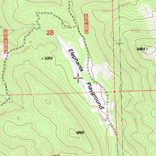 Topographic Map of Elephants Playground, CA