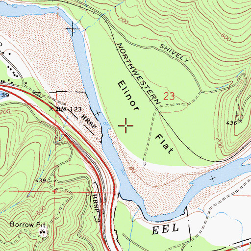 Topographic Map of Elinor Flat, CA