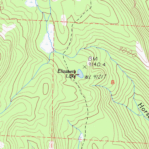 Topographic Map of Elizabeth Lake, CA