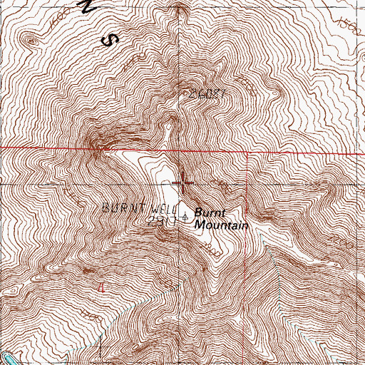 Topographic Map of Burnt Mountain, AZ
