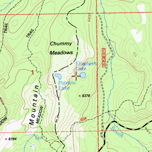 Topographic Map of Elizabeth Lake, CA