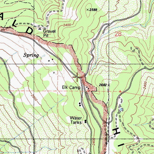 Topographic Map of Elk Camp, CA
