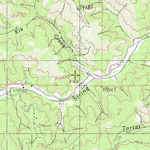 Topographic Map of Elk Creek, CA