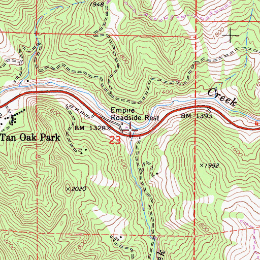 Topographic Map of Elk Creek, CA
