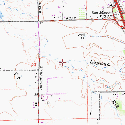 Topographic Map of Elk Grove Creek, CA