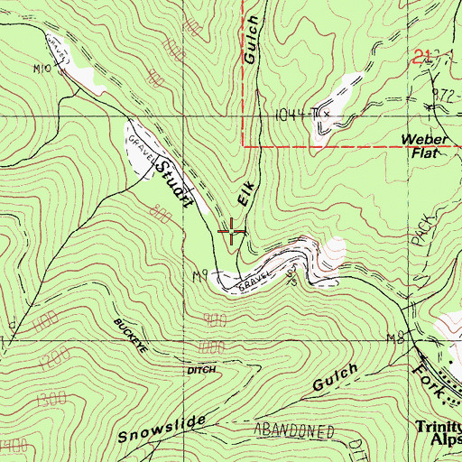Topographic Map of Elk Gulch, CA