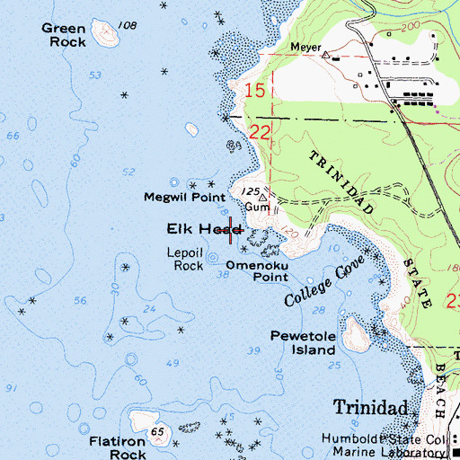 Topographic Map of Elk Head, CA