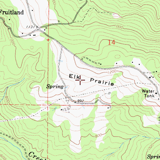 Topographic Map of Elk Prairie, CA