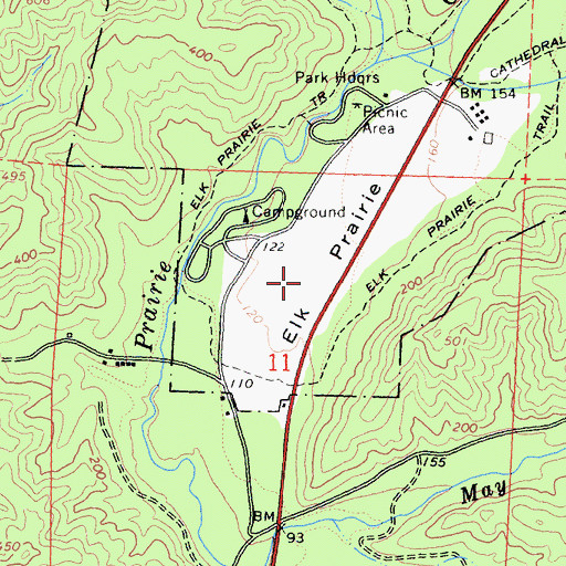 Topographic Map of Elk Prairie, CA