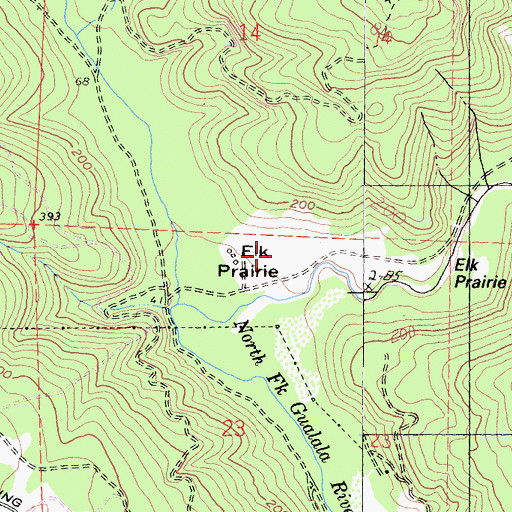 Topographic Map of Elk Prairie, CA