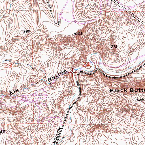 Topographic Map of Elk Ravine, CA