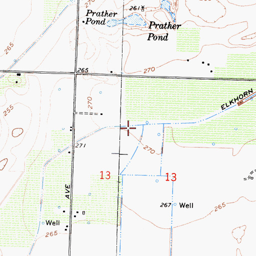 Topographic Map of Elkhorn Ditch, CA