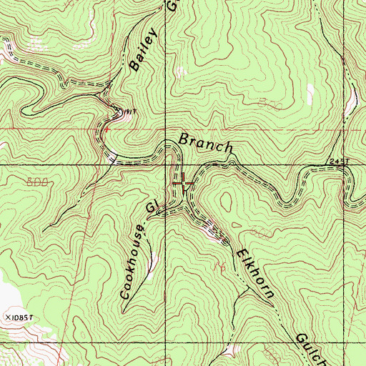 Topographic Map of Elkhorn Gulch, CA