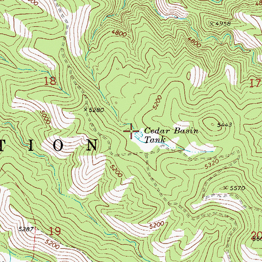 Topographic Map of Cedar Basin Dam, AZ