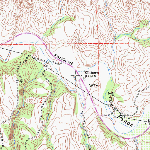 Topographic Map of Elkhorn Ranch, CA