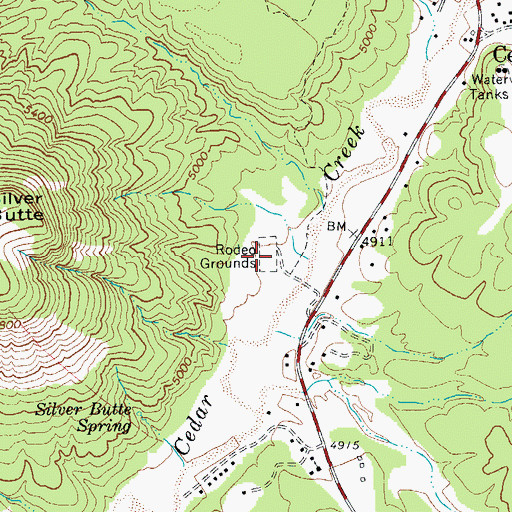 Topographic Map of Cedar Creek Rodeo Grounds, AZ