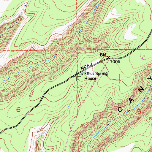 Topographic Map of Elliot Spring House, CA