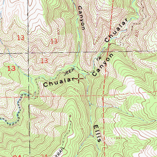 Topographic Map of Ellis Canyon, CA