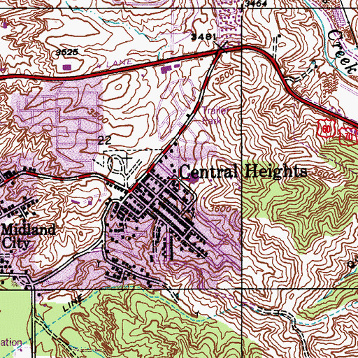 Topographic Map of Central Heights School, AZ