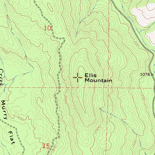 Topographic Map of Ellis Mountain, CA