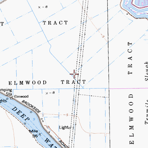 Topographic Map of Elmwood Tract, CA