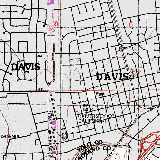 Topographic Map of Emerson Junior High School, CA