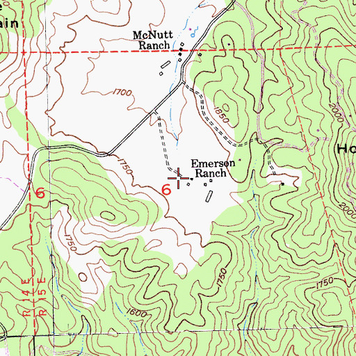 Topographic Map of Emerson Ranch, CA