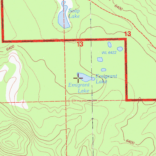Topographic Map of Emigrant Lake, CA