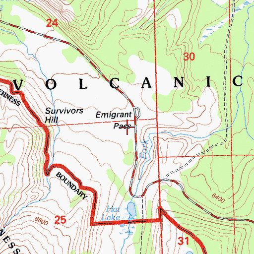 Topographic Map of Emigrant Pass, CA