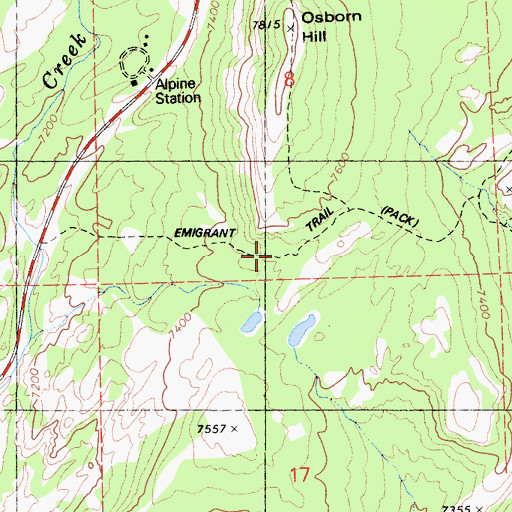 Topographic Map of Emigrant Trail, CA