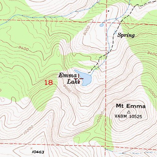 Topographic Map of Emma Lake, CA