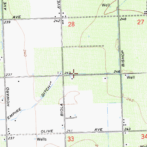 Topographic Map of Empire Ditch, CA