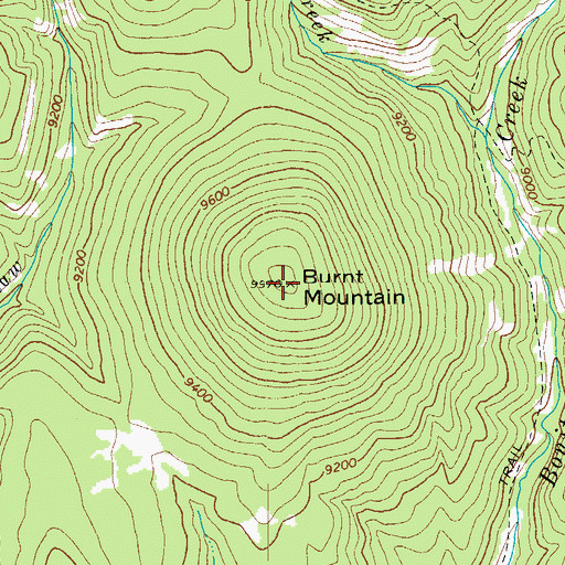 Topographic Map of Burnt Mountain, AZ