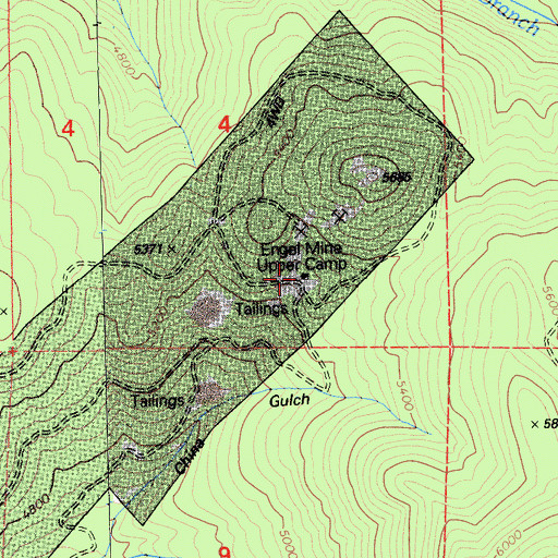 Topographic Map of Engel Mine Upper Camp, CA