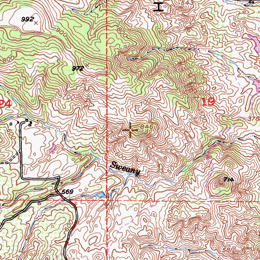 Topographic Map of English Hills, CA